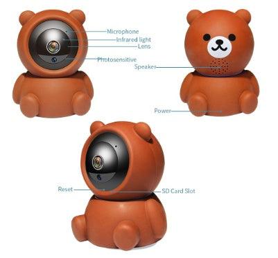 Bear Camera1080P Wifi IP Night baba eletrônica - Shopmix