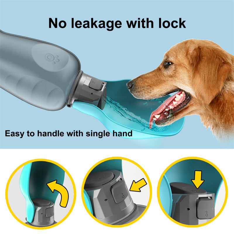 Garrafa de água para cães portátil, tdobrável para animais de estimaçao 800 ml