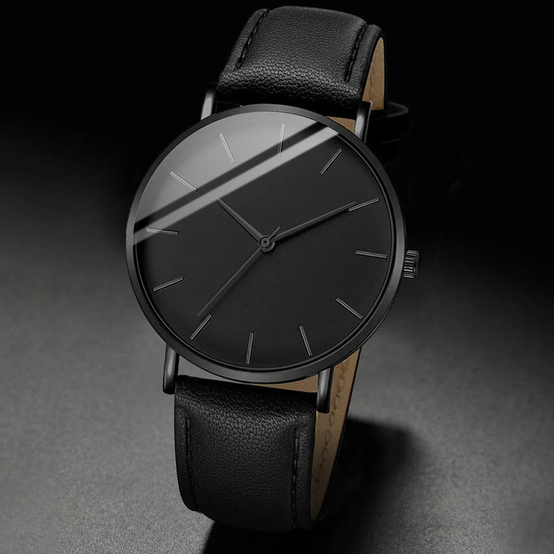relógios masculinos elegante + pulseira de couro - Shopmix