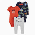 conjuntos de roupas 100% algodão 3 pçs estanpado - Shopmix