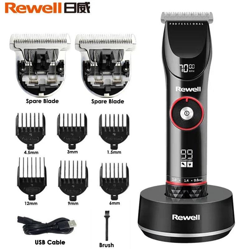 MÁQUINA DE CORTAR CABELO, REWELL KIT, HOMENS BARBA PROFISSIONAL SEM FIO CLIPPER. - Shopmix