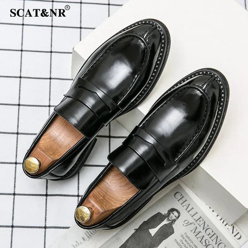 SAPATO DE COURO ELEGANTE CASUAL BICO FINO - Shopmix