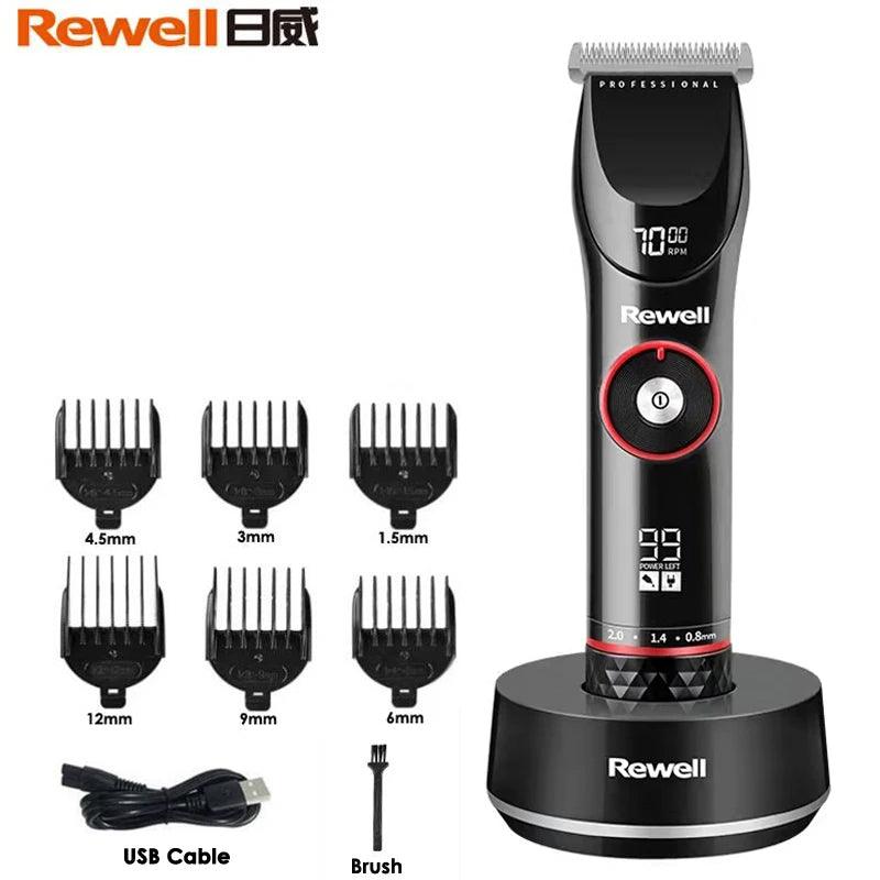 MÁQUINA DE CORTAR CABELO, REWELL KIT, HOMENS BARBA PROFISSIONAL SEM FIO CLIPPER. - Shopmix