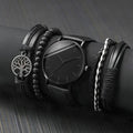 relógios masculinos elegante + pulseira de couro - Shopmix