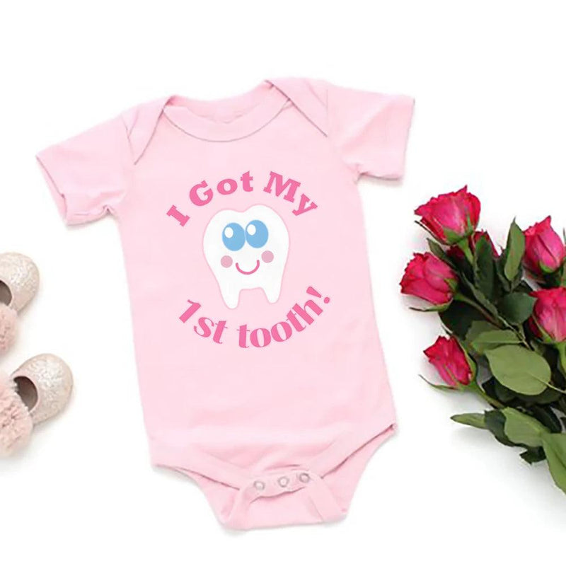 Macacão First Tooth infantil, - Shopmix