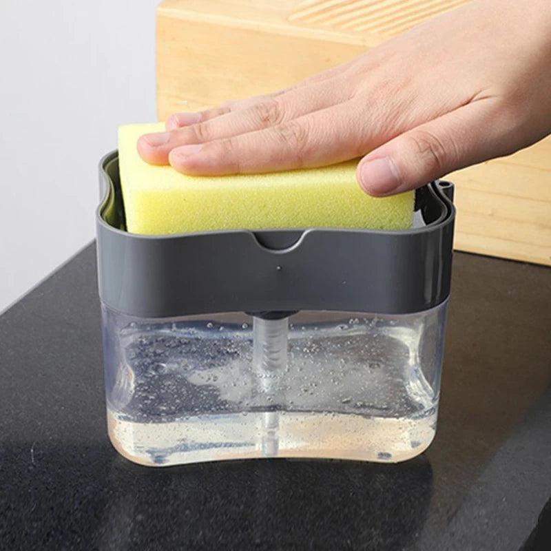 Dispenser de Detergente 2 em 1 com Suporte – Organize Sua Pia e Economize Detergente! - Shopmix