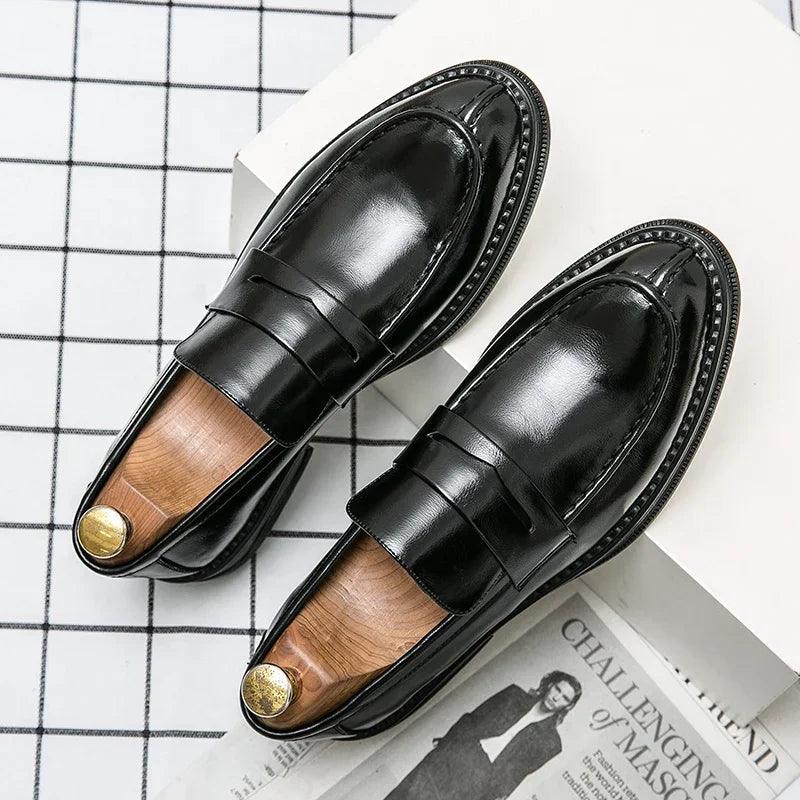 SAPATO DE COURO ELEGANTE CASUAL BICO FINO - Shopmix