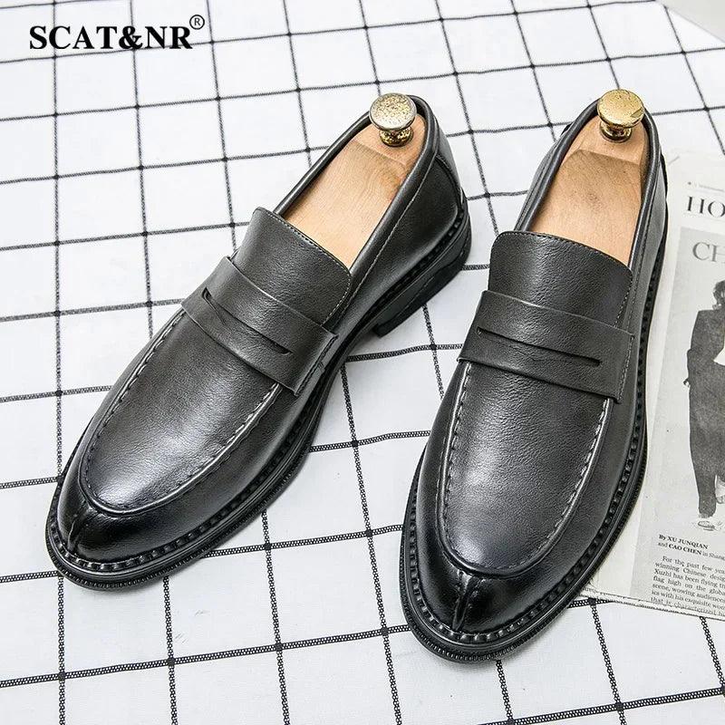 SAPATO DE COURO ELEGANTE CASUAL BICO FINO - Shopmix