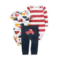 conjuntos de roupas 100% algodão 3 pçs estanpado - Shopmix