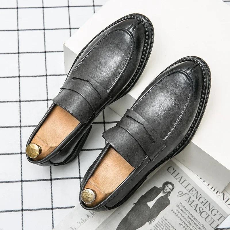 SAPATO DE COURO ELEGANTE CASUAL BICO FINO - Shopmix