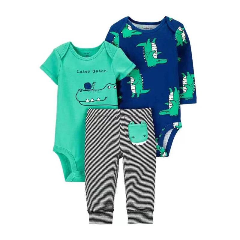 conjuntos de roupas 100% algodão 3 pçs estanpado - Shopmix