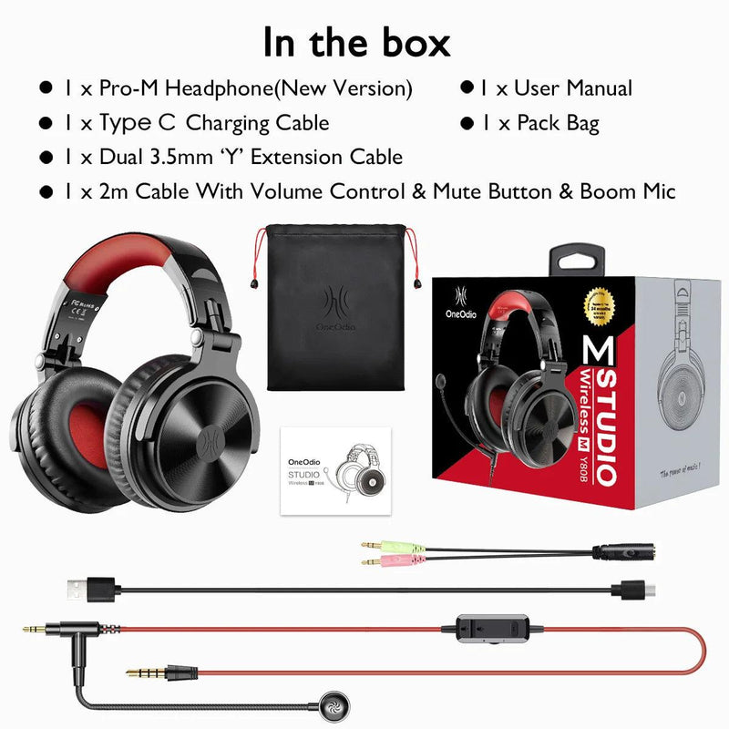 🎧🔥 OneOdio 2 em 1 – Fone Bluetooth + Cabo com 110h de Bateria! - Shopmix