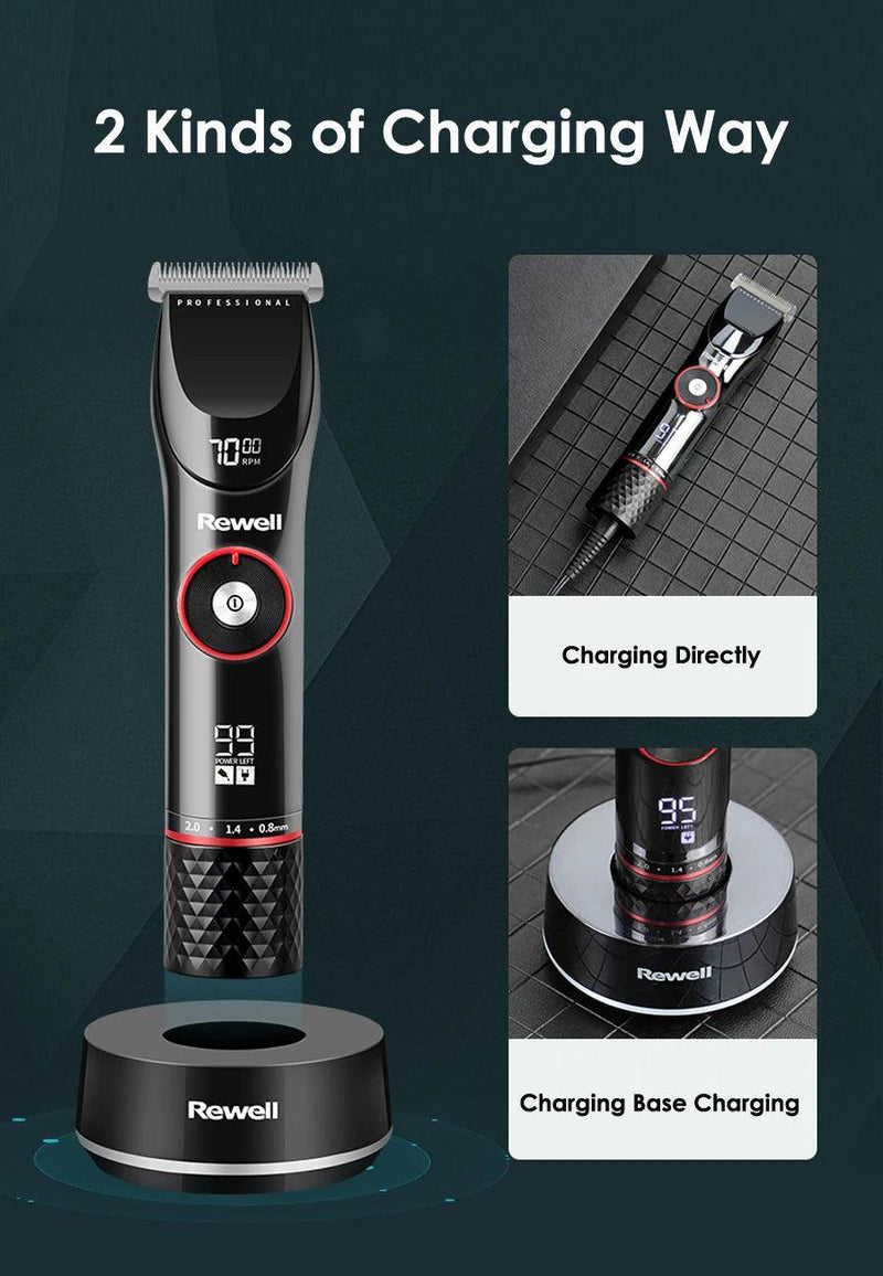 MÁQUINA DE CORTAR CABELO, REWELL KIT, HOMENS BARBA PROFISSIONAL SEM FIO CLIPPER. - Shopmix