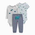 conjuntos de roupas 100% algodão 3 pçs estanpado - Shopmix