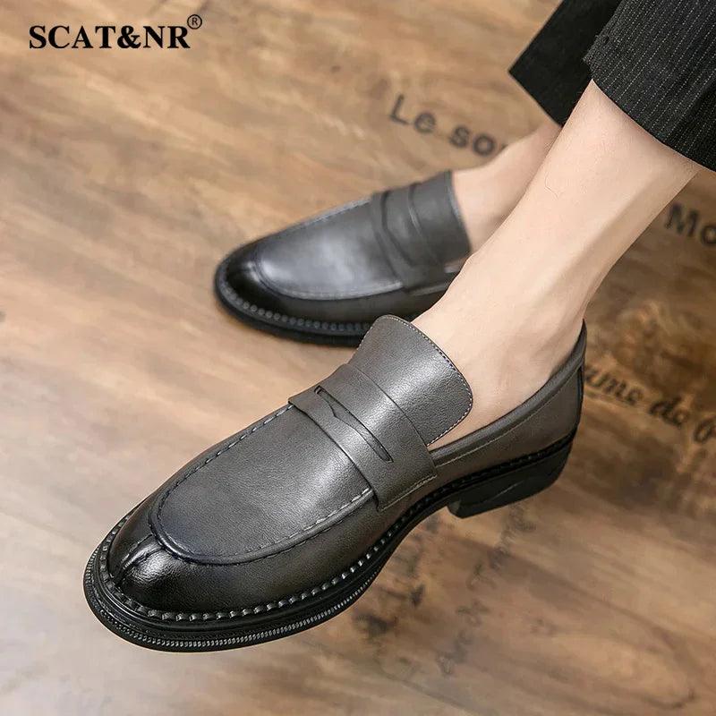 SAPATO DE COURO ELEGANTE CASUAL BICO FINO - Shopmix