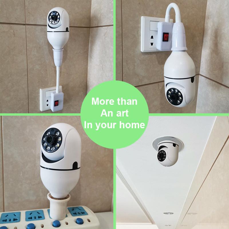 WiFi CAMERA 1080P Bulb 4X Zoom Camera E27 Home 5GWiFi Alarm Monitor - Shopmix